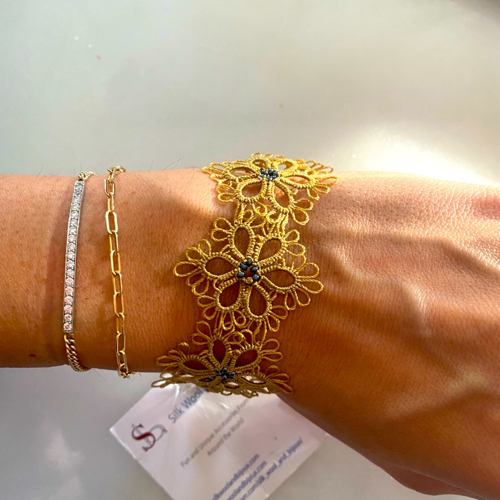 Handmade Needle Crochet Bracelet-Flower Bracelets
